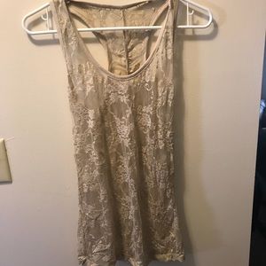 Nude lacy tank top
